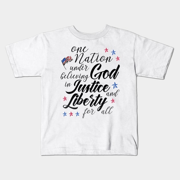 nation under believing god 4th of July outfit Kids T-Shirt by jodotodesign